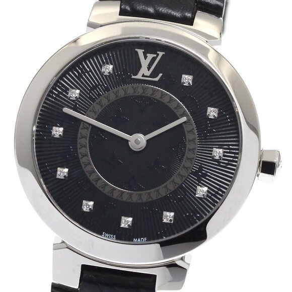 LOUIS VUITTON Tambour Slim PM QA143 11P diamond black Dial Quartz Ladies - Picture 8 of 12